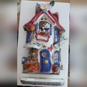 Colorful Ceramic Cat House Decor For Candle